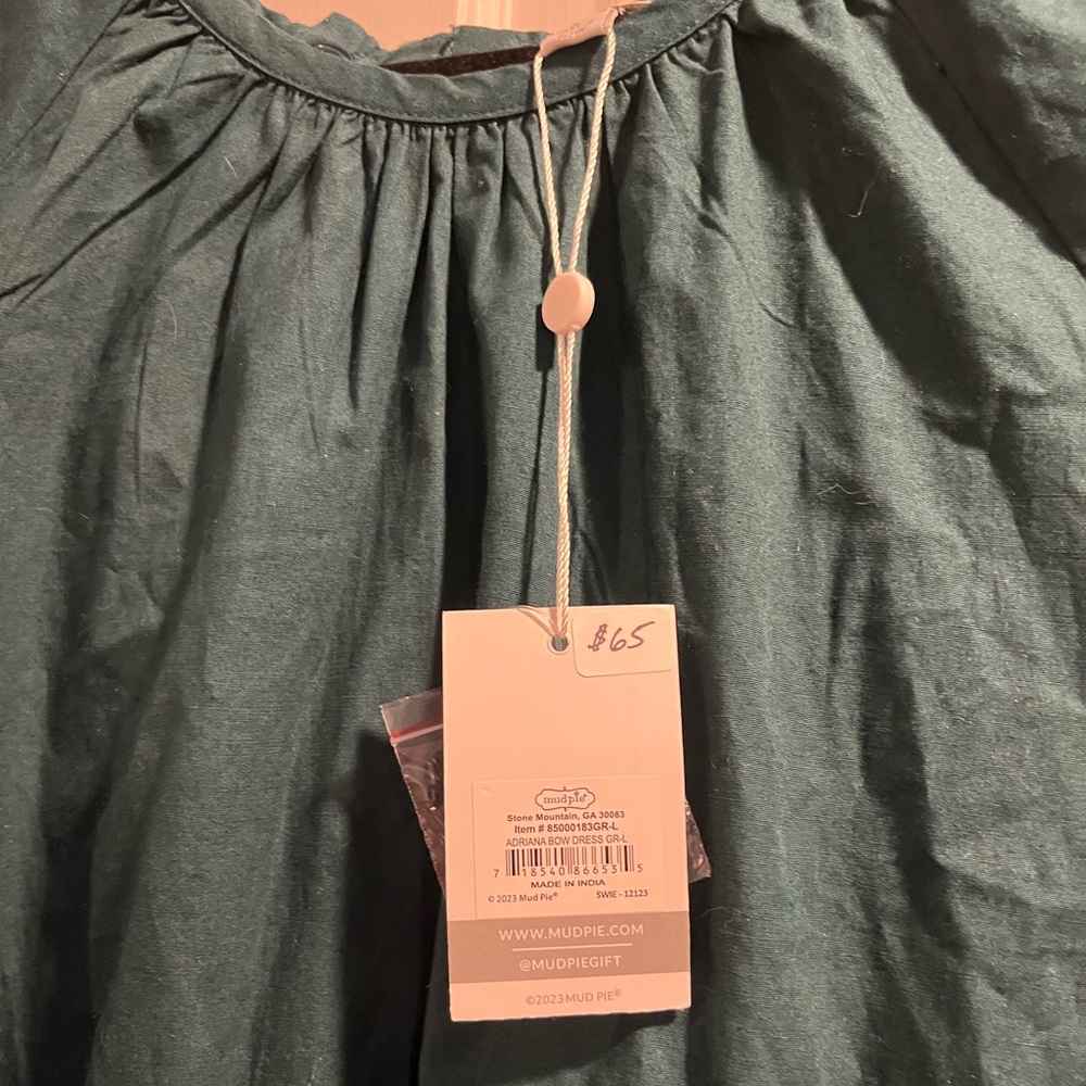 Mud Pie Teal Tiered Puff-Sleeve Mini Dress - Picture 4 of 5